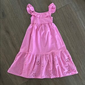 Cynthia Rowley Pink Ruffled Eyelet Maxi Dress for girls. Size 6.